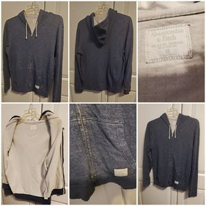 Abercrombie & Fitch Hoodie Zip Up Blue Sweater / Jacket-XS